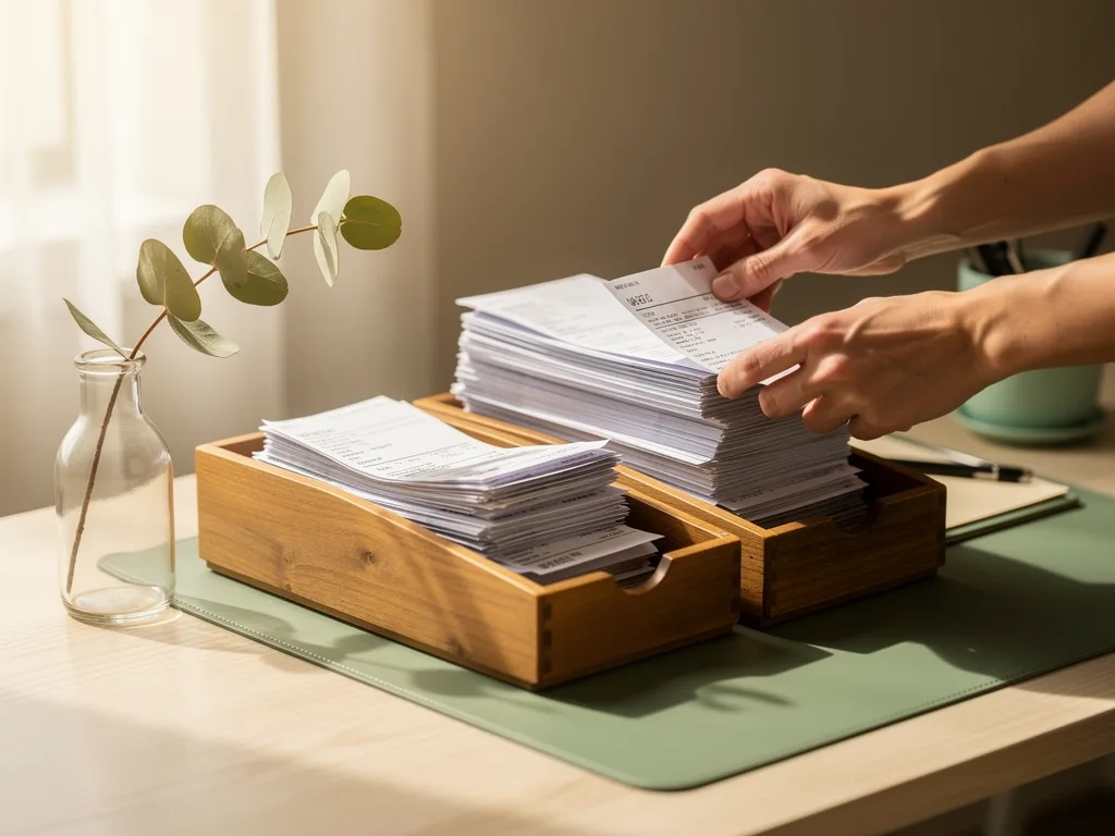 Sorting a backlog of receipts into order — catch-up bookkeeping by ETC Bookkeeping, Amarillo, TX