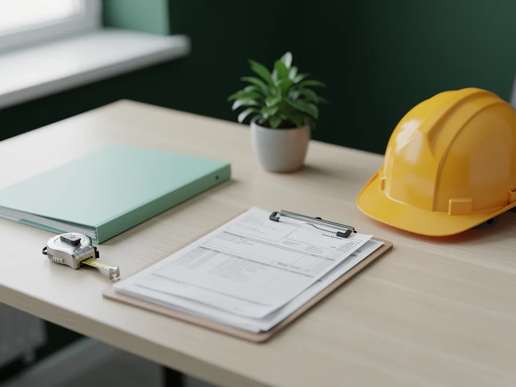 Hard hat and job invoices for construction bookkeeping — ETC Bookkeeping, Amarillo, TX